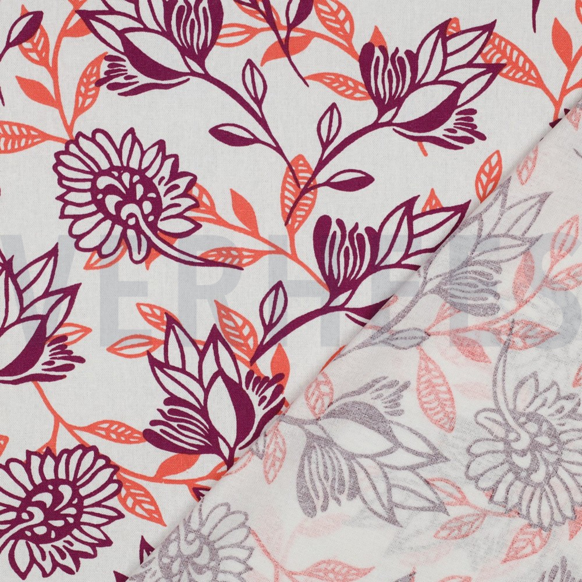 LINEN VISCOSE FLOWERS PURPLE (high resolution) #4