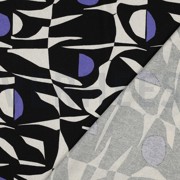 LINEN VISCOSE ABSTRACT BLACK/PURPLE (thumbnail) #4