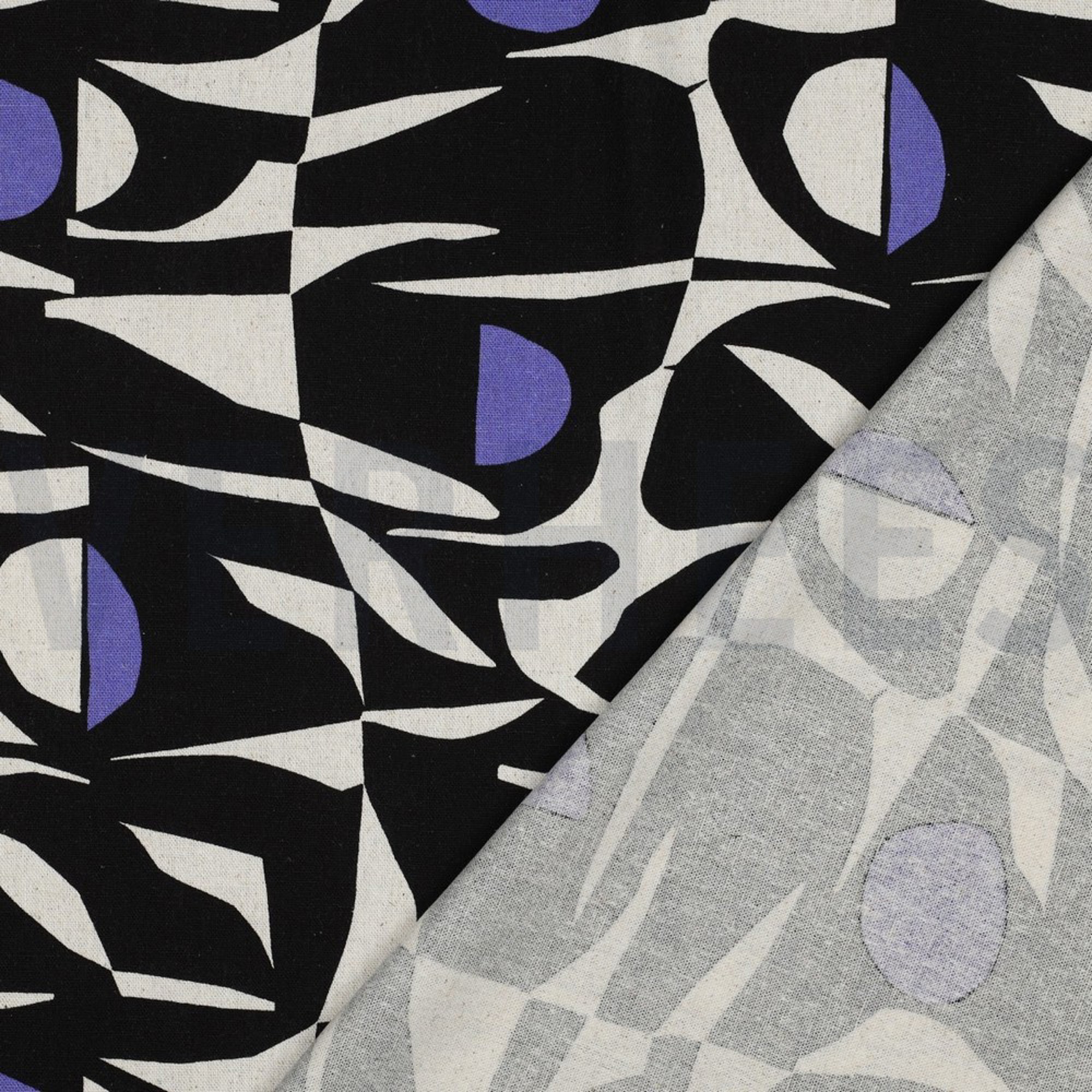 LINEN VISCOSE ABSTRACT BLACK/PURPLE (high resolution) #4