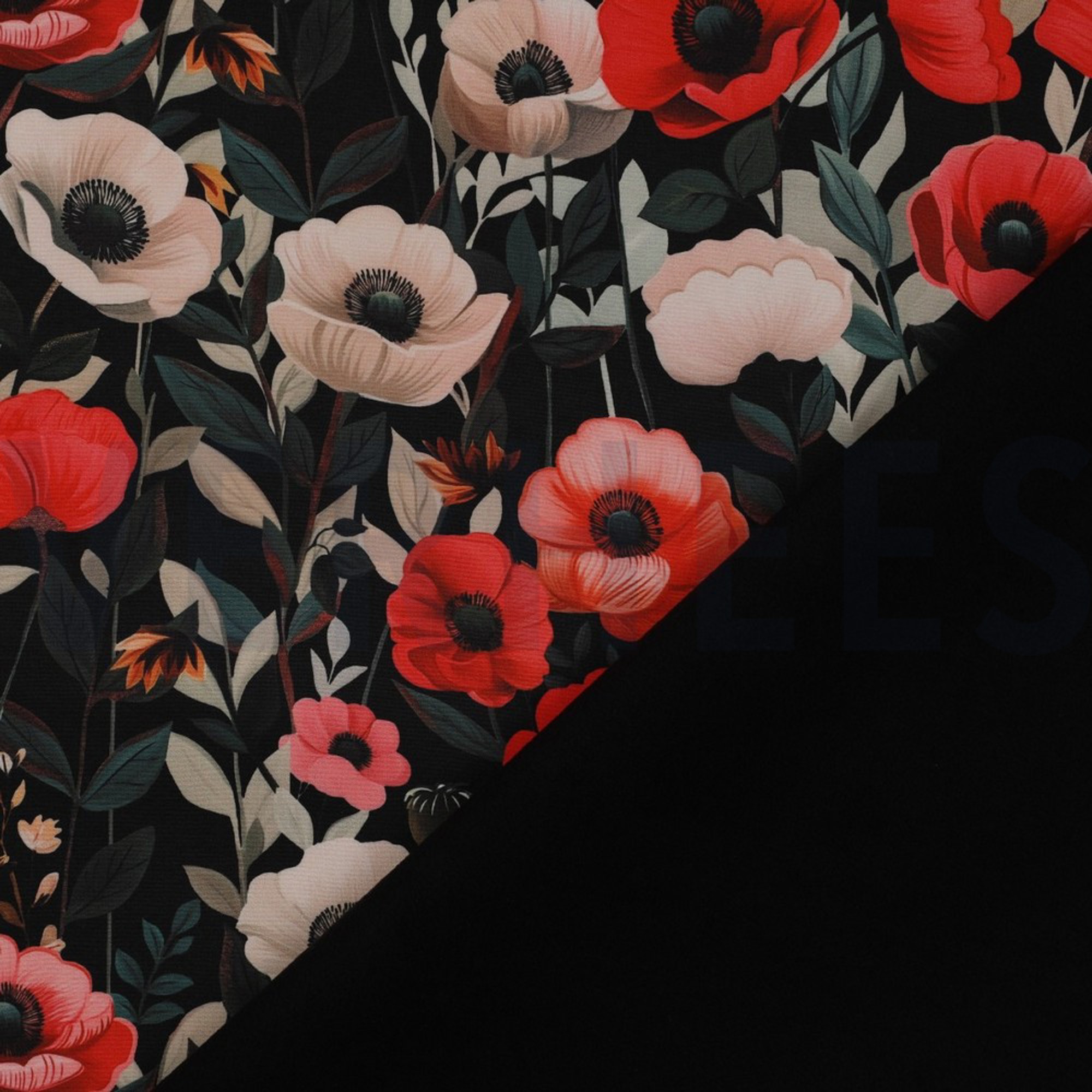 SOFTSHELL DIGITAL POPPIES BLACK (high resolution) #4