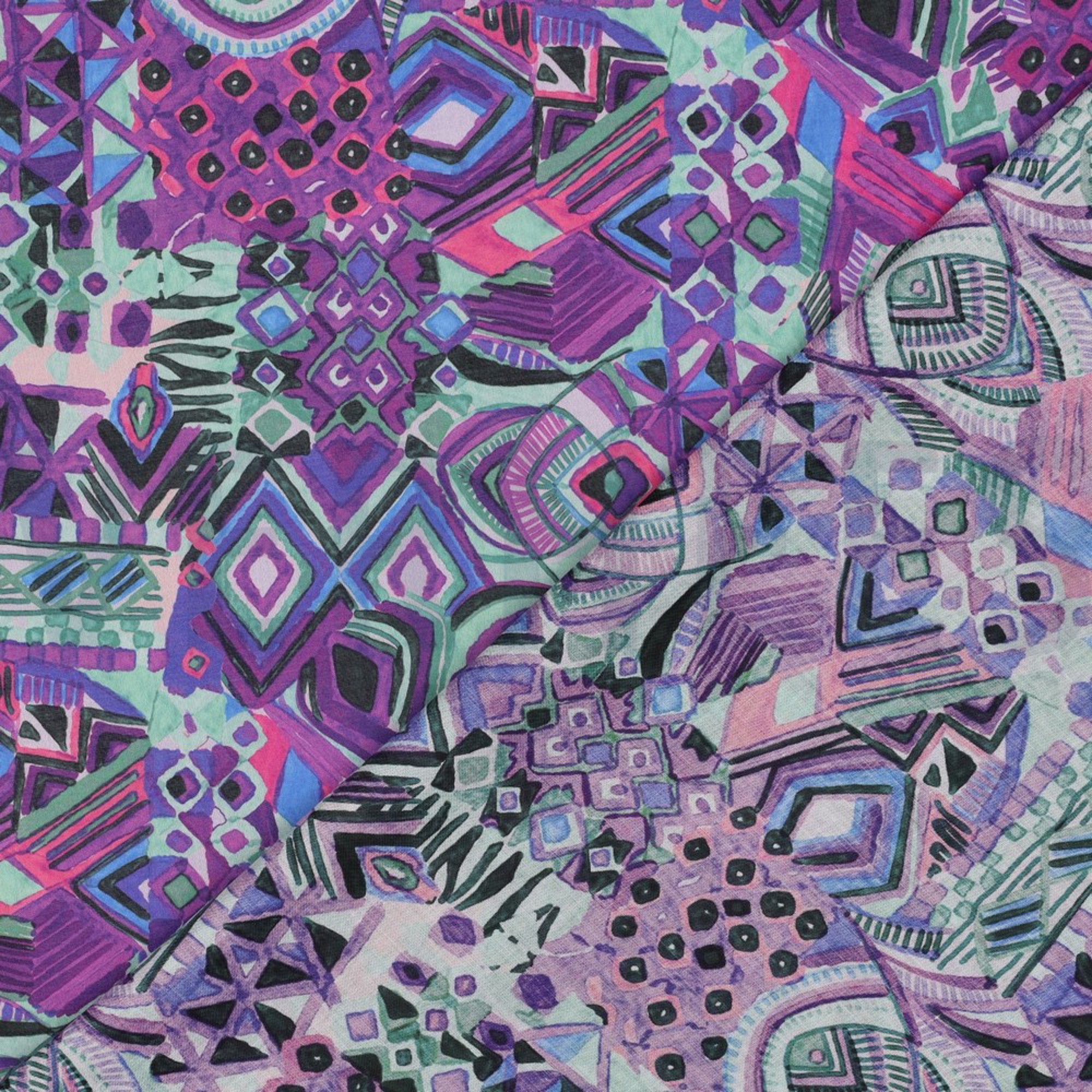 COTTON VOILE DIGITAL ABSTRACT PURPLE (high resolution) #4