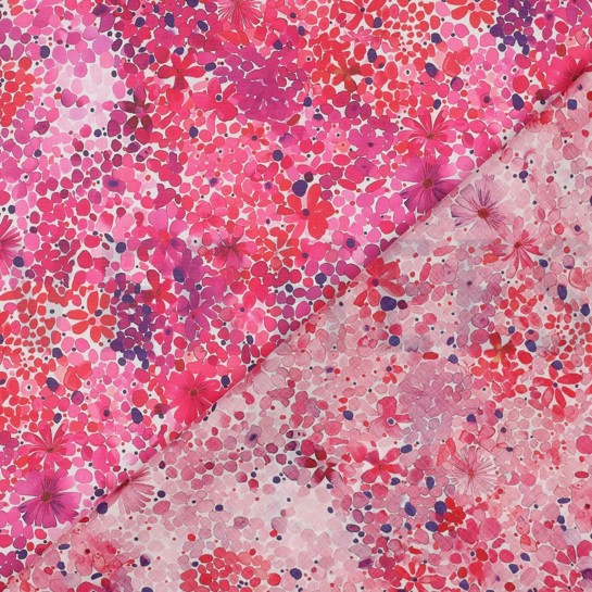 COTTON VOILE DIGITAL FLOWERS PINK #7