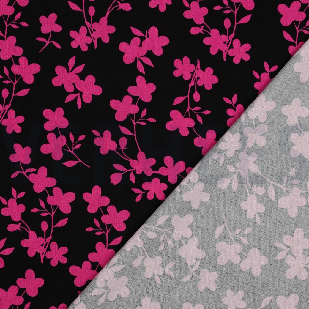 ROSELLA STRETCH FLOWERS BLACK #4