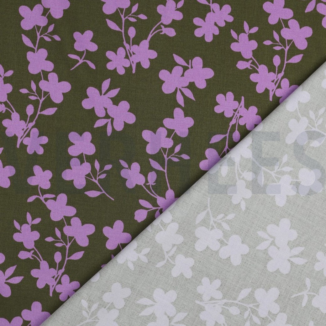 ROSELLA STRETCH FLOWERS ARMY GREEN #4