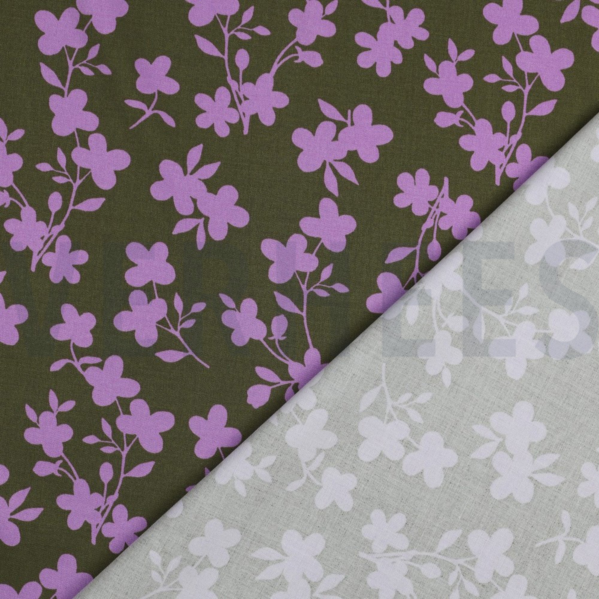 ROSELLA STRETCH FLOWERS ARMY GREEN (high resolution) #4