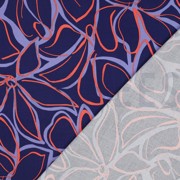 ROSELLA STRETCH ABSTRACT FLOWERS NAVY (thumbnail) #4