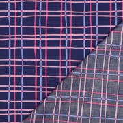 FINE POPLIN FLOWERS & CHECKS NAVY (thumbnail) #4