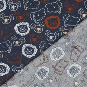 FINE POPLIN SAFARI ANIMALS NAVY (thumbnail) #4