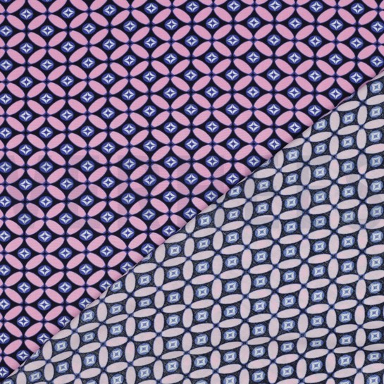 LENZING™ ECOVERO™ RETRO MARINEBLAU / HELLROSA #7