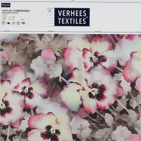 VISCOSE RADIANCE DIGITAL FLEURS TAUPE #7
