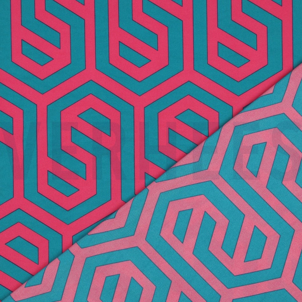 MAGNOLIA STRETCH GEOMETRIC FUCHSIA #4