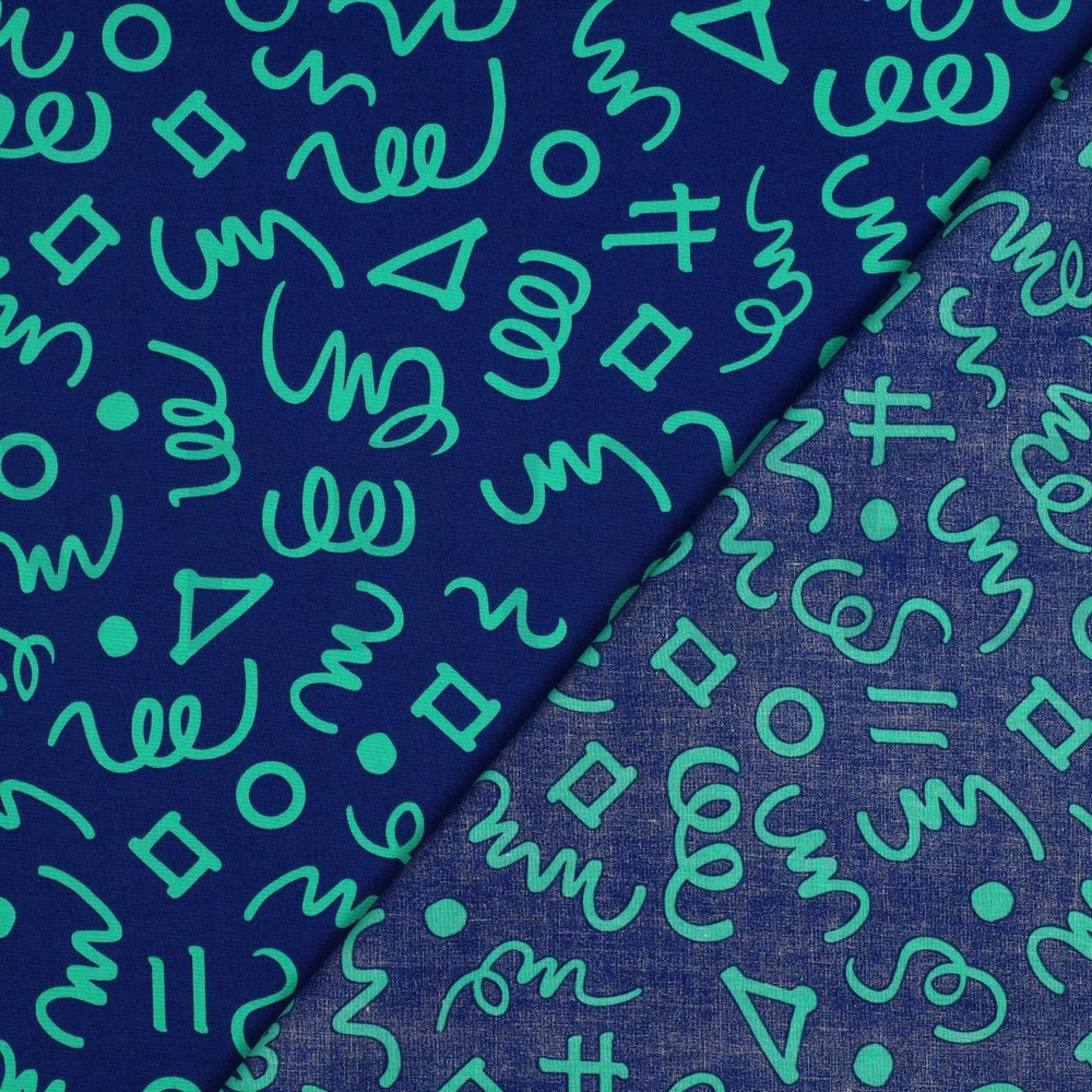 FINE POPLIN GEOMETRICS NAVY/ PETROL (high resolution) #4