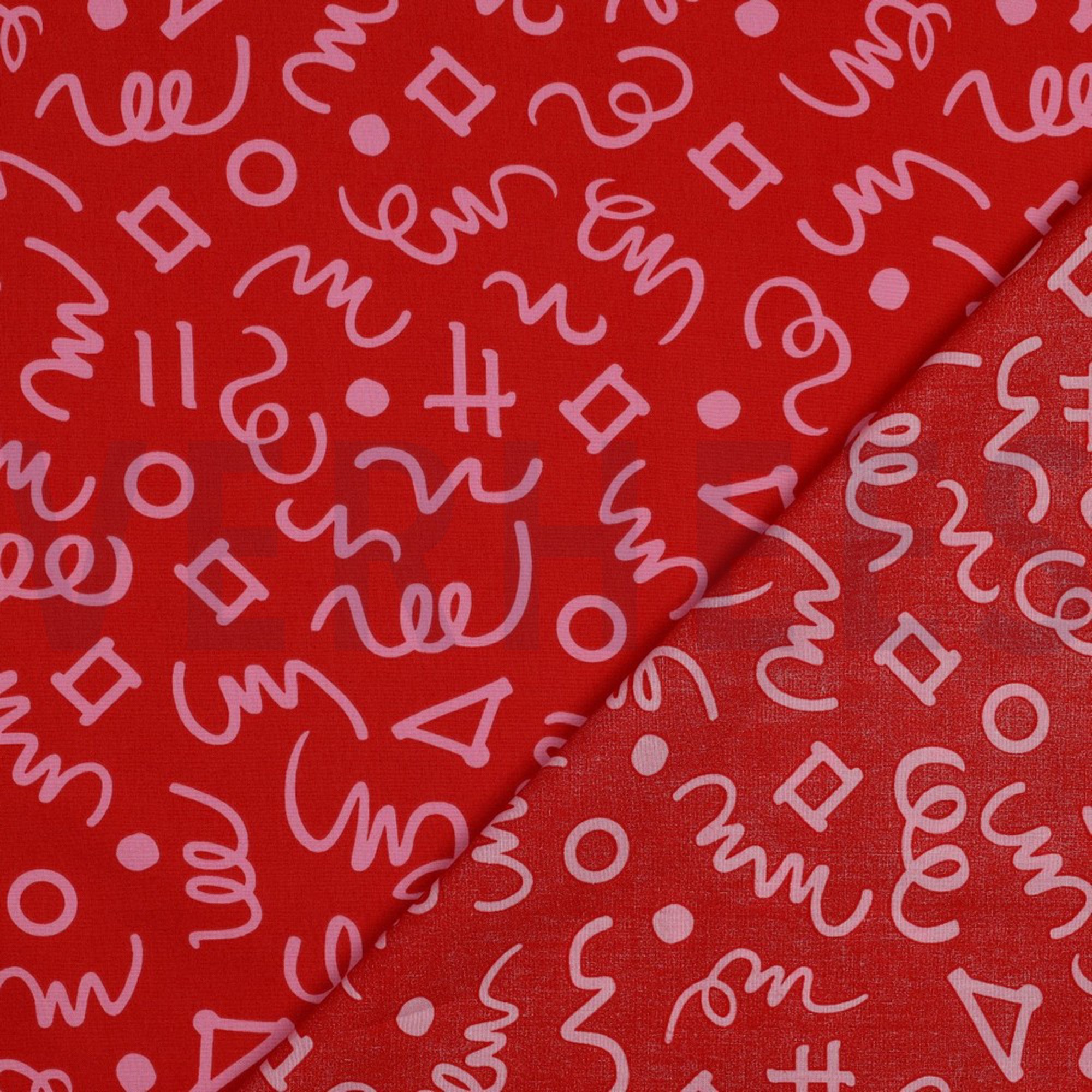 FINE POPLIN GEOMETRICS RED/ PINK (high resolution) #4