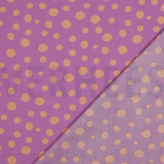 KATOENEN POPLIN GEOMETRISCH PERZIK / PAARS #7