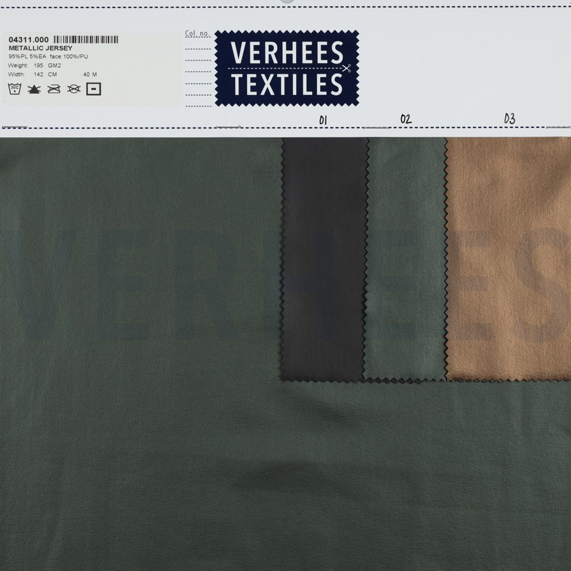 FAUX LEATHER SOFT STRETCH METALLIC GREEN/ BLACK (high resolution) #4