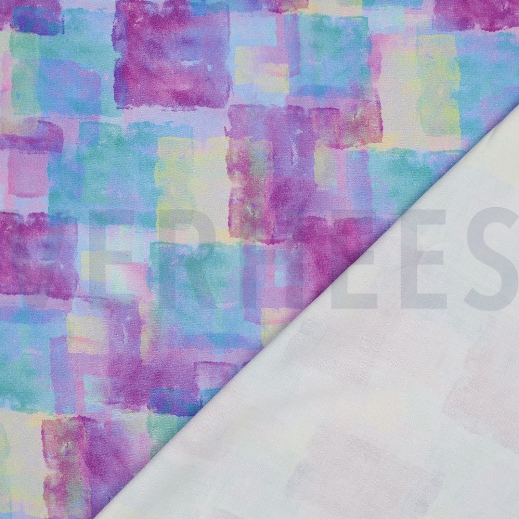 ROSELLA STRETCH DIGITAL SHAPES BLUE / PURPLE #4