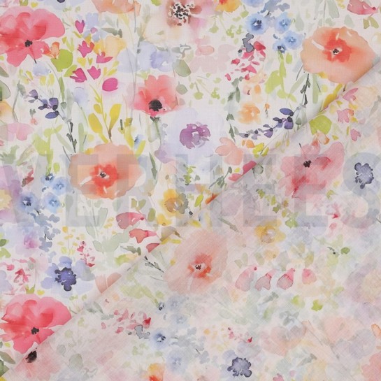 COTTON VOILE DIGITAL FLOWERS MULTICOLOUR #7