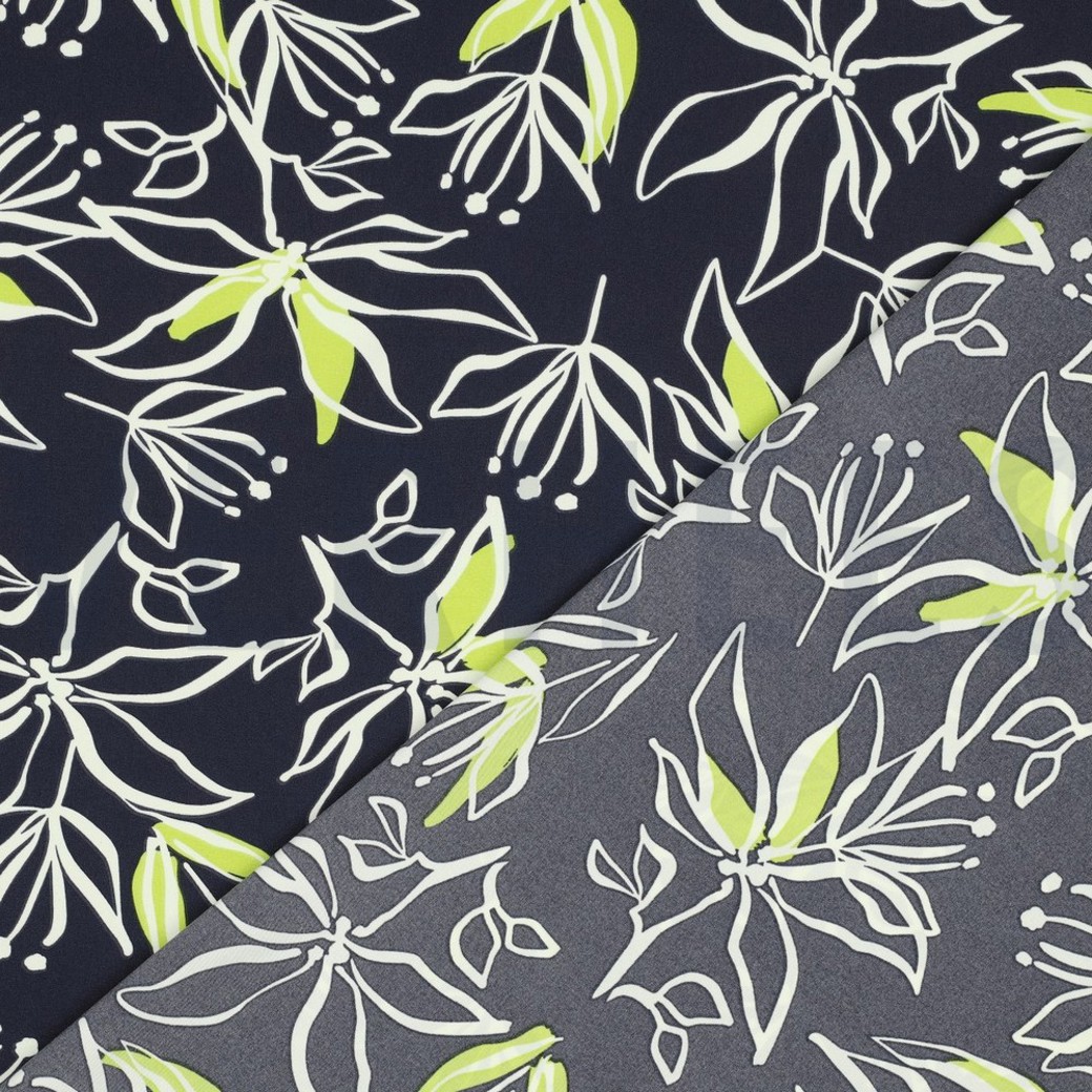 MAGNOLIA STRETCH FLOWERS NAVY #4