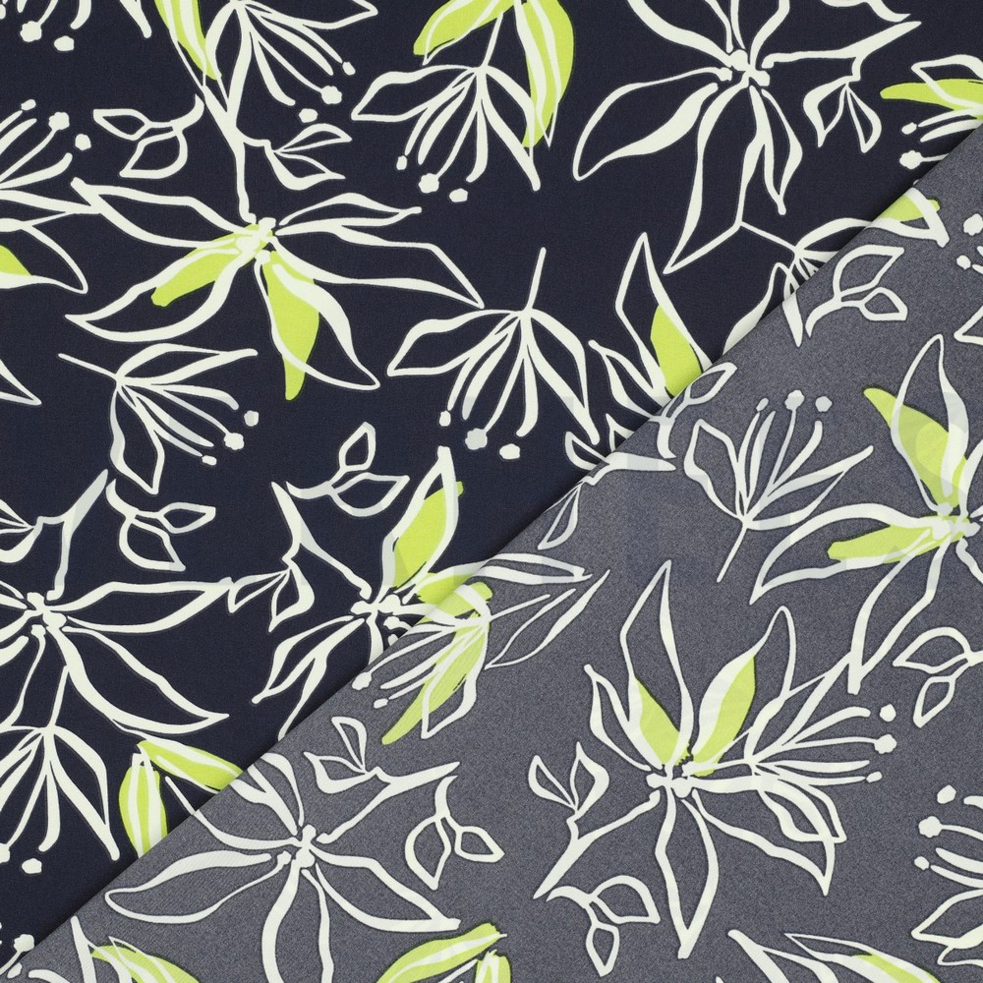 MAGNOLIA STRETCH FLOWERS NAVY (high resolution) #4