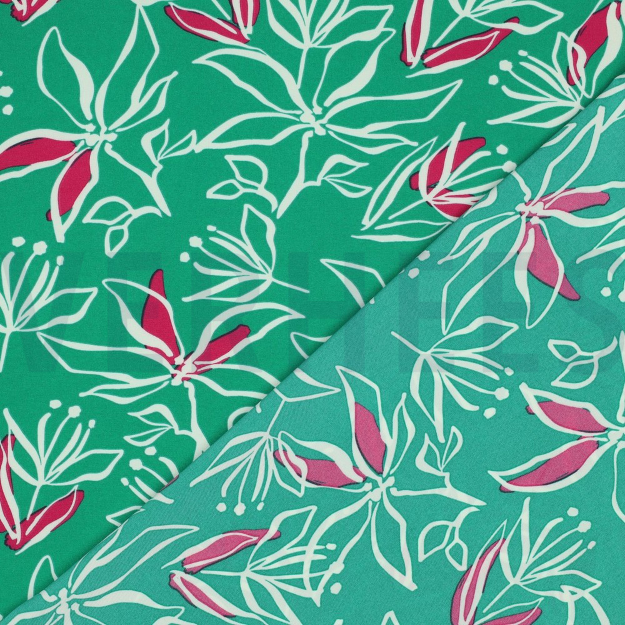 MAGNOLIA STRETCH FLOWERS GREEN (high resolution) #4