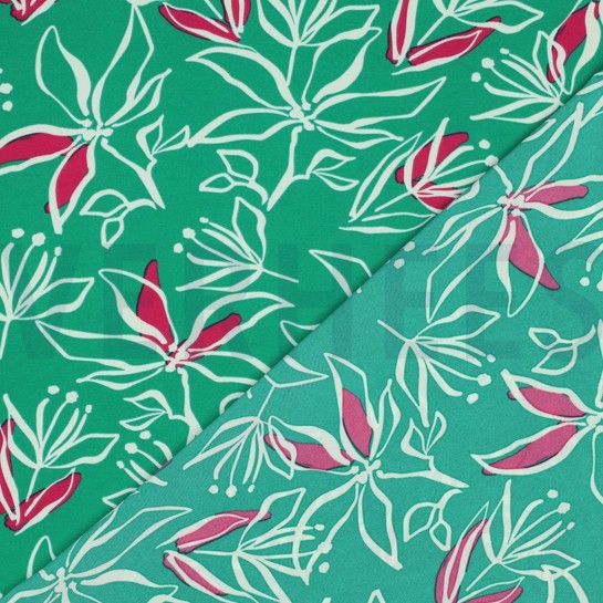 MAGNOLIA STRETCH BLOEMEN GROEN #7