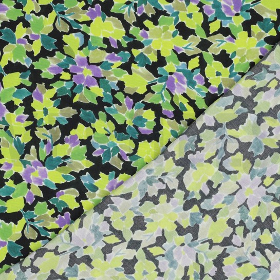 VISCOSE RADIANCE DIGITAL FLOWERS GREEN #7