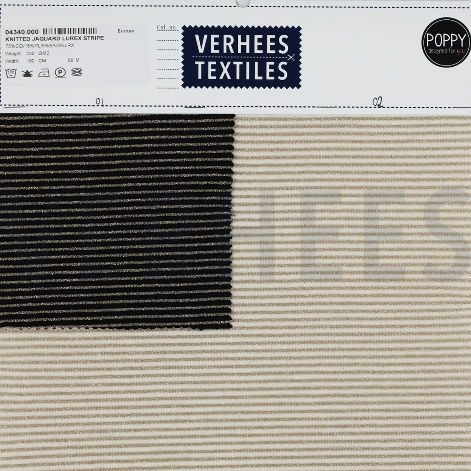 KNITTED JACQUARD LUREX STRIPE ECRU  (high resolution) #4
