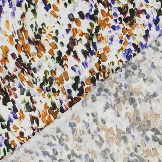 VISKOSE RADIANCE DIGITAL ABSTRAKT GEBROCHEN WEISS #7