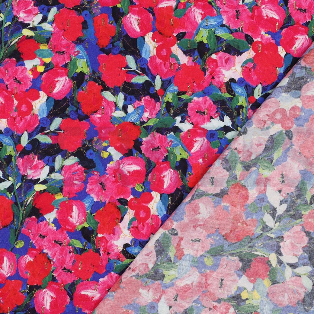 VISCOSE LUREX DIGITAL FLOWERS PINK #4