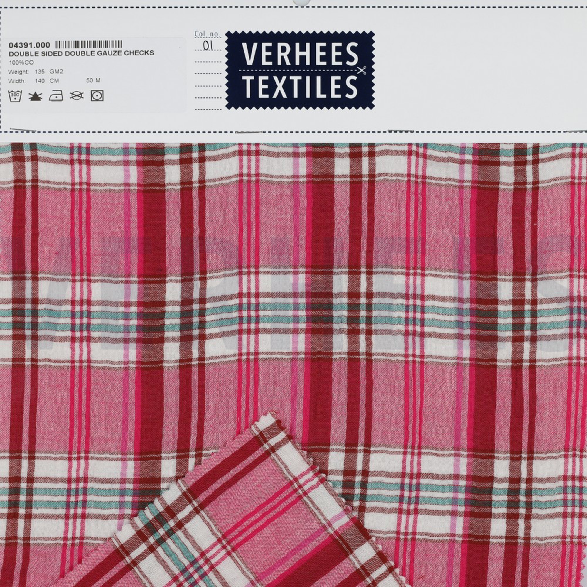 DOUBLE SIDED DOUBLE GAUZE CHECKS PINK CHECK (high resolution) #4