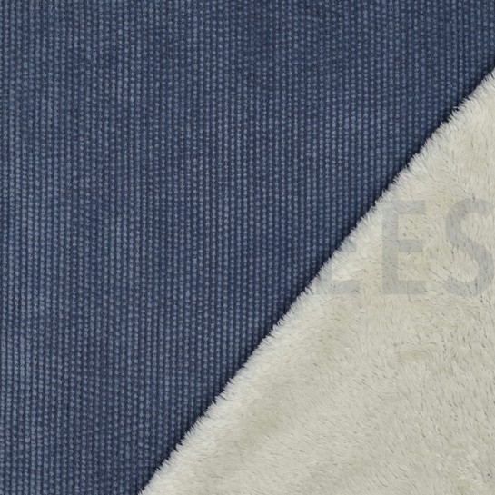 KUNSTPELZ CORD JEANSBLAU #7