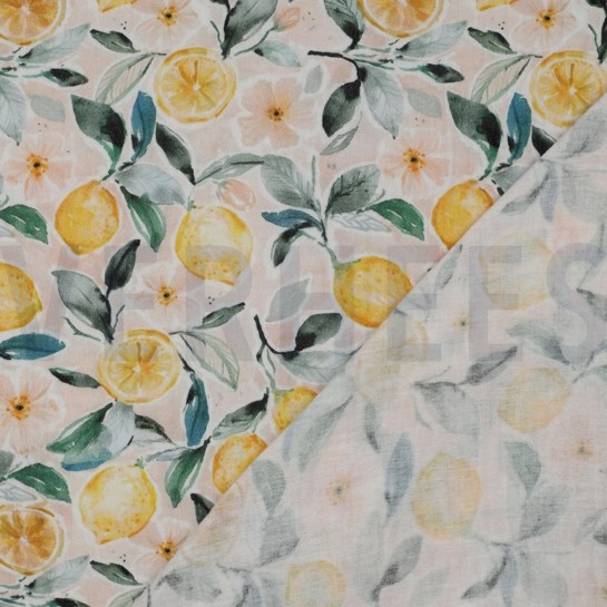 DOUBLE GAZE DE COTON CITRONS PÊCHE #7