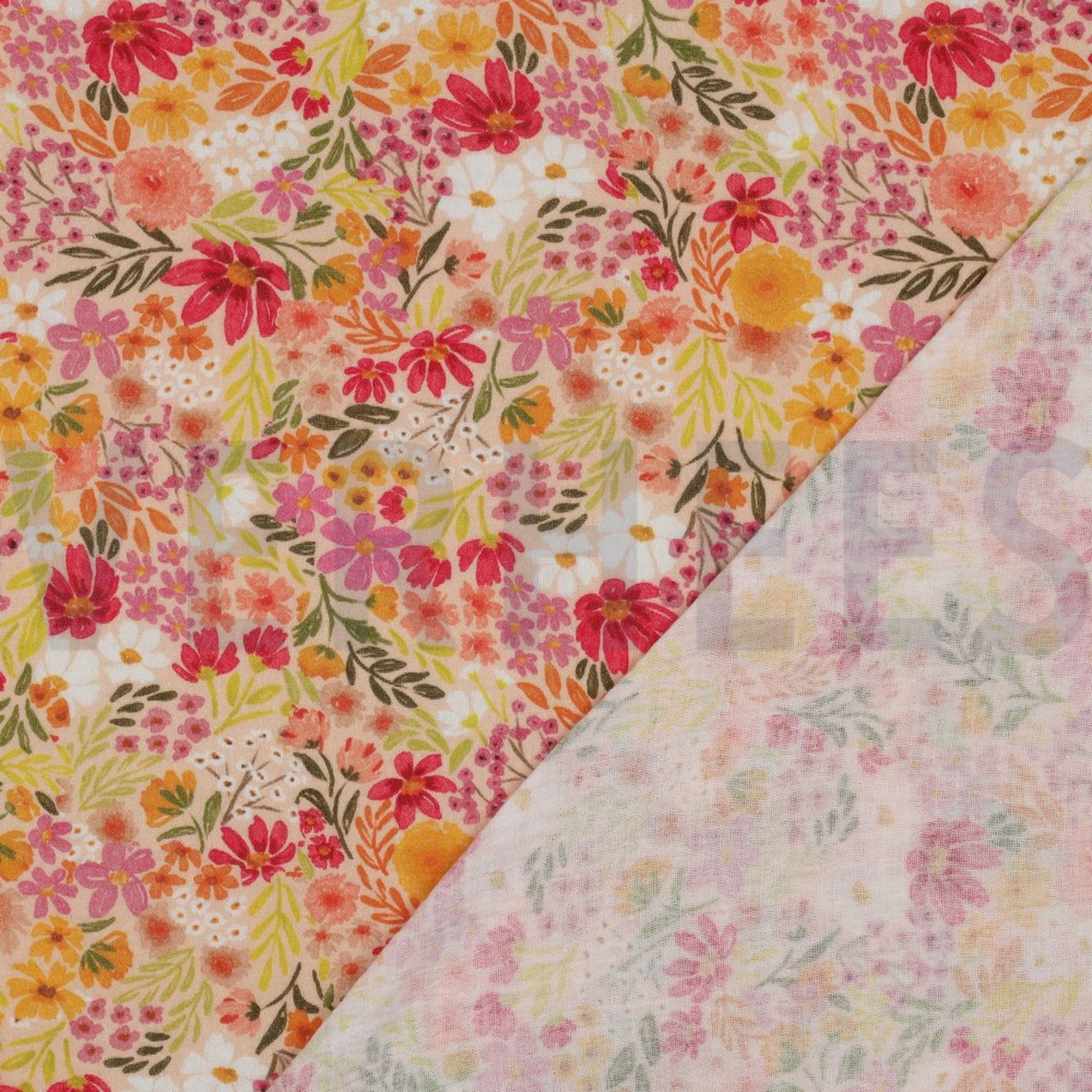 DOUBLE GAUZE DIGITAL FLOWERS PEACH (high resolution) #4