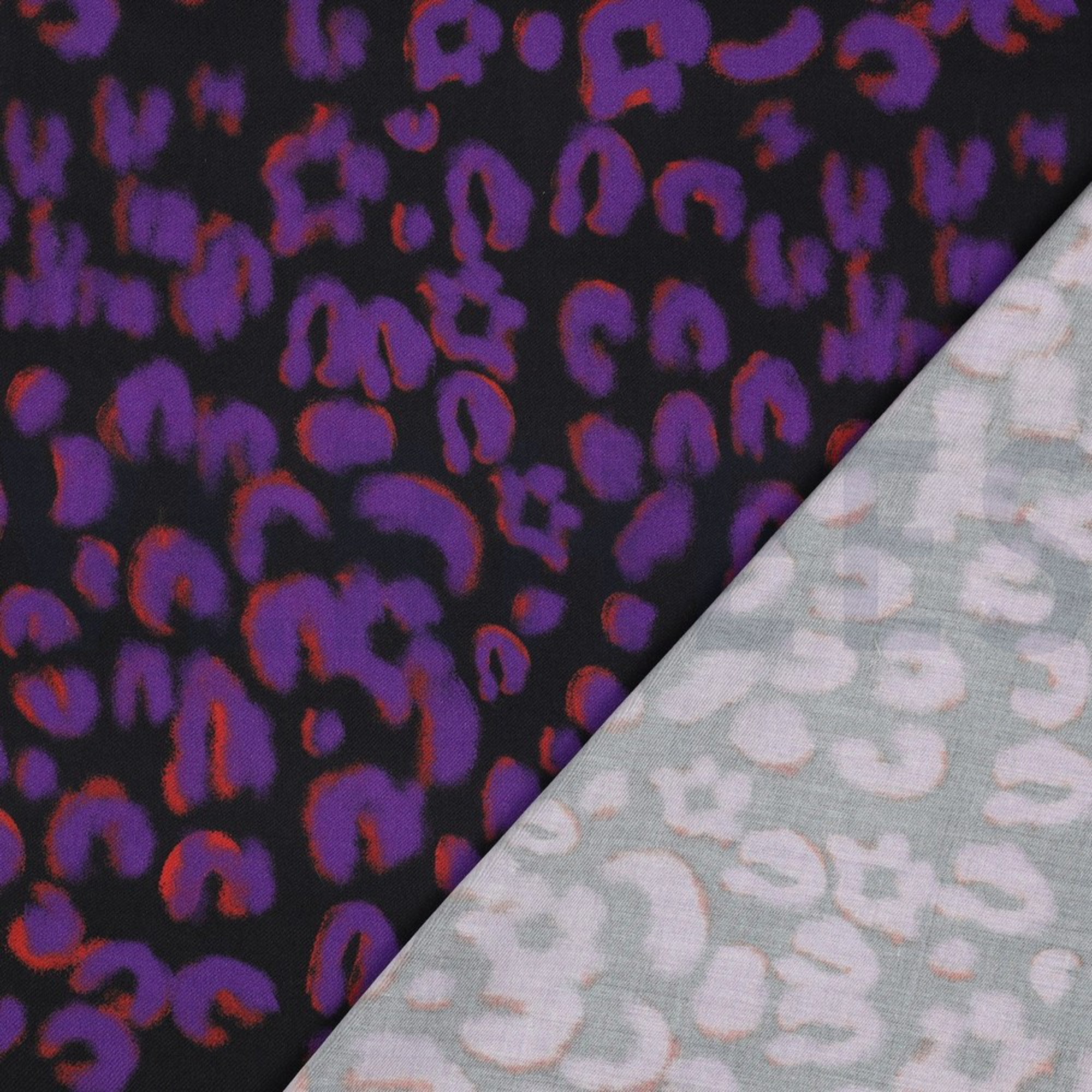 VISCOSE SATIN DIGITAL ANIMAL SKIN BLACK (high resolution) #4