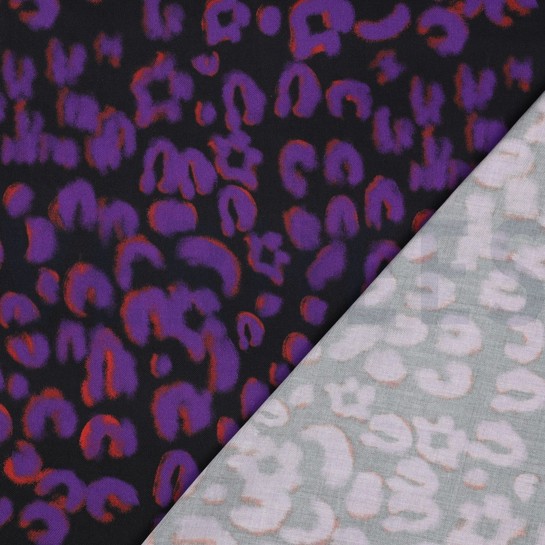 VISKOSE SATIN DIGITAL TIERHAUT SCHWARZ #7