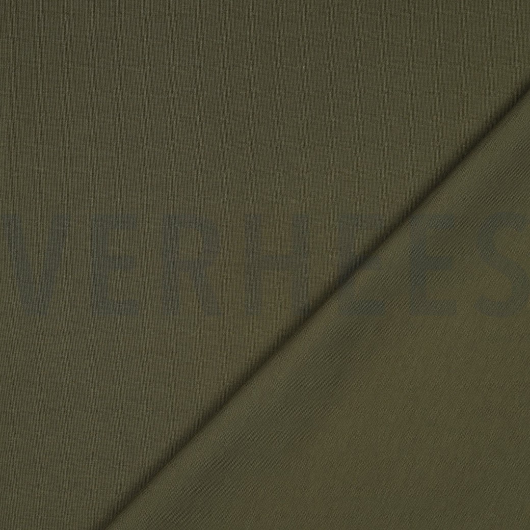COTTON INTERLOCK JERSEY ARMY GREEN #4