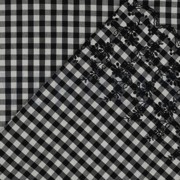 COTTON CHECKS ONE-SIDE BORDER ONE-SIDE SCALLOP BLACK / WHITE (thumbnail) #4