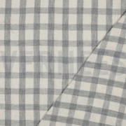 DOUBLE GAUZE LINEN YARN DYED CHECKS GREY / NATURAL (thumbnail) #4