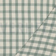 DOUBLE GAUZE LINEN YARN DYED CHECKS SAGE / NATURAL (thumbnail) #4