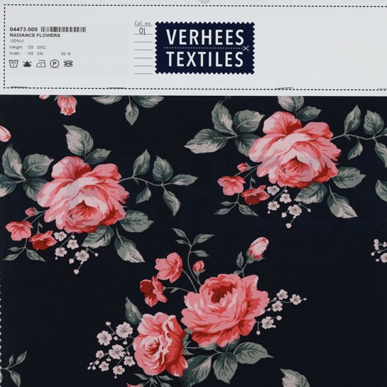 VISKOSE RADIANCE BLUMEN MARINEBLAU #7