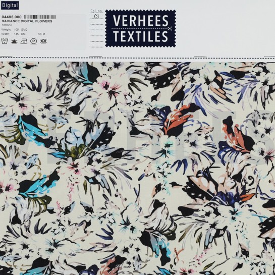 VISKOSE RADIANCE DIGITAL BLUMEN ECRU #7