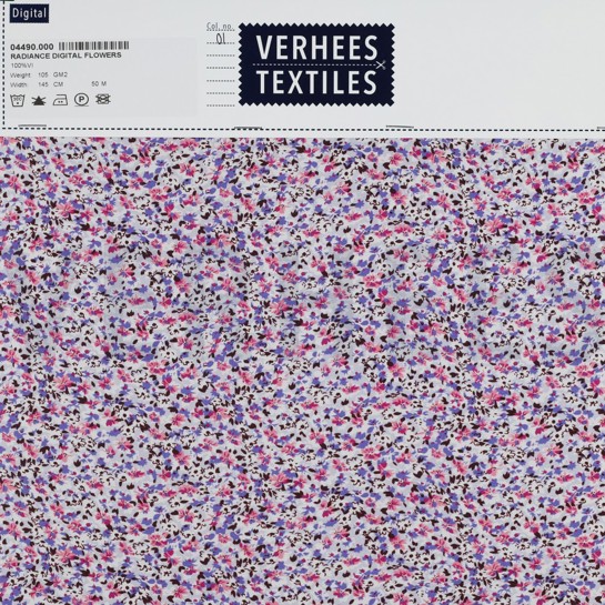 VISCOSE RADIANCE DIGITAAL BLOEMEN LILA #7