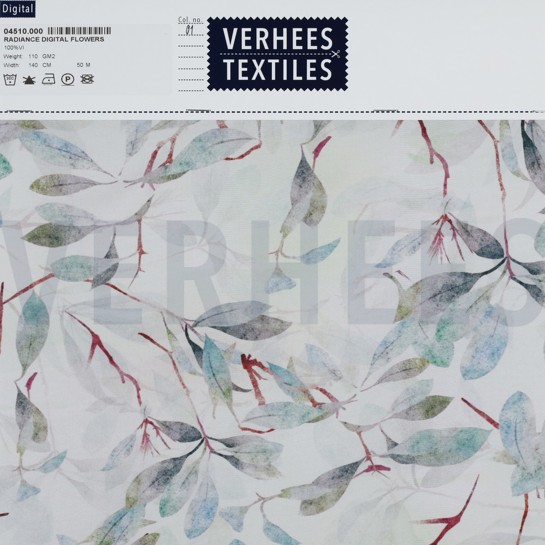 VISCOSE RADIANCE DIGITAAL BLOEMEN ECRU #7