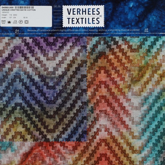 HANDGEMAAKTE BATIK KATOEN PAARS #7