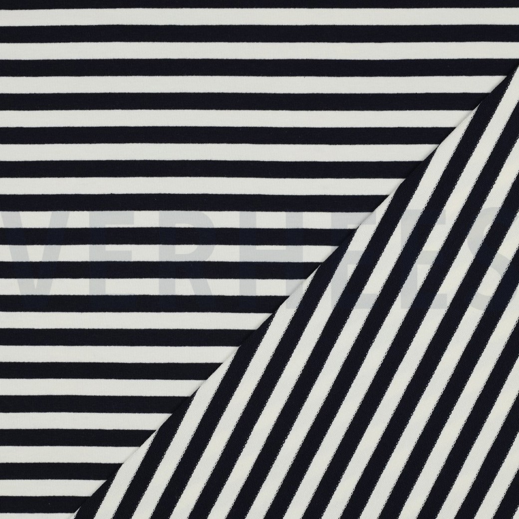 FRENCH TERRY YARN DYED STRIPES NAVY / OFF WHITE #4