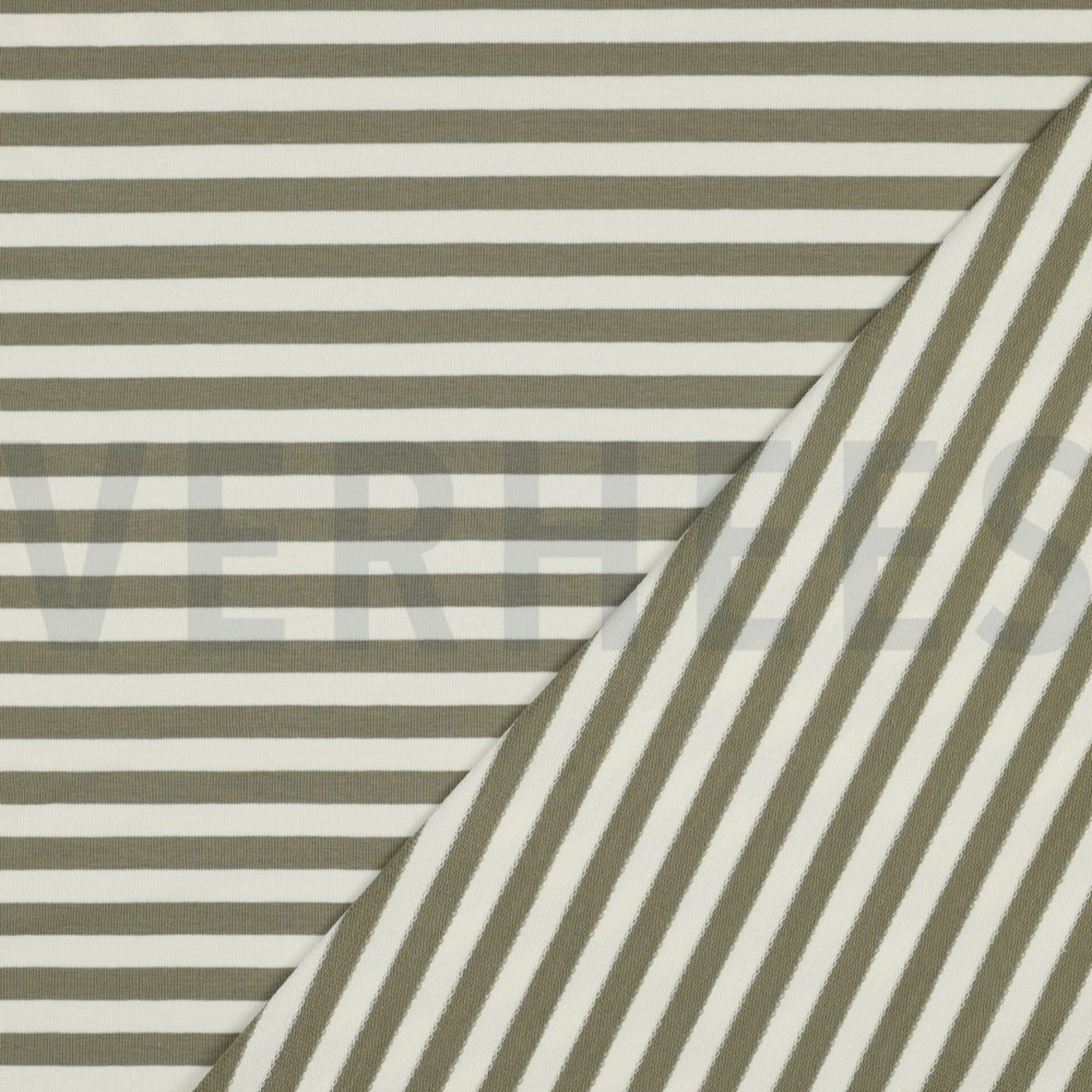 FRENCH TERRY YARN DYED STRIPES MOSS GREEN / OFF WHITE (high resolution) #4