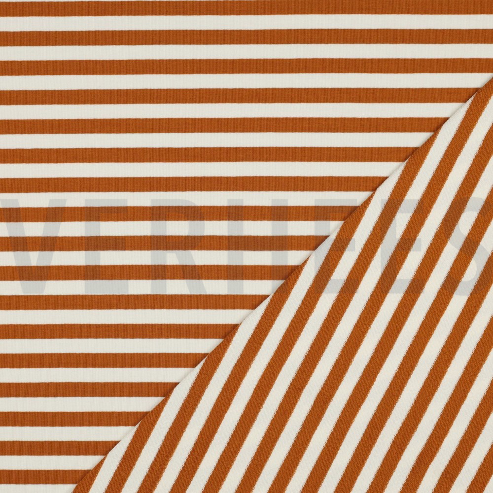 FRENCH TERRY YARN DYED STRIPES LIGHT BROWN / OFF WHITE (high resolution) #4