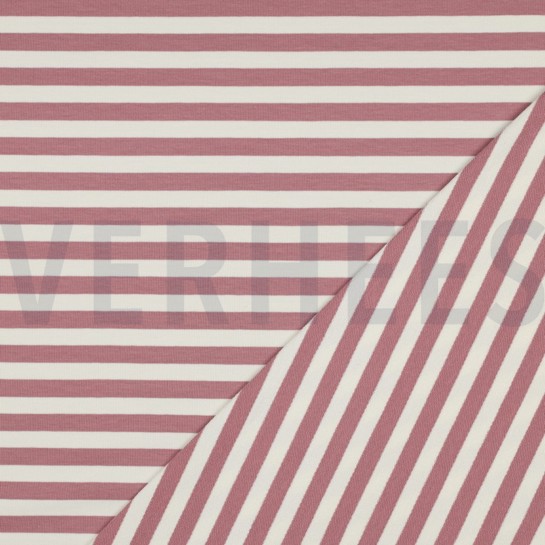 FRENCH TERRY GARNGEFÄRBT STREIFEN DUNKELROSA #7