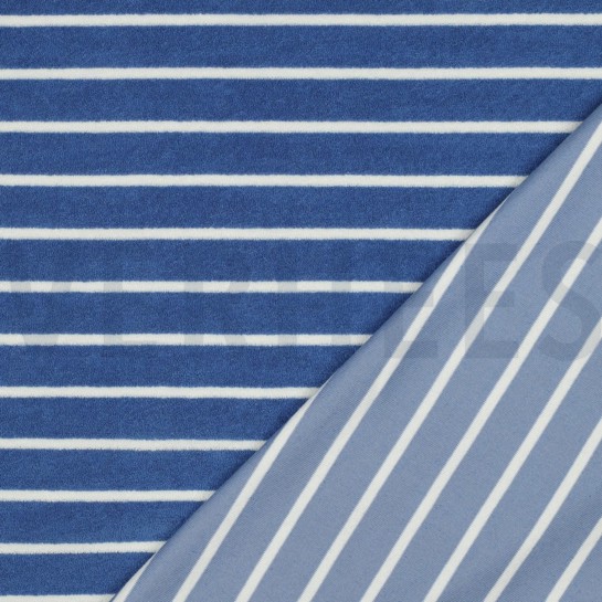 COTTON TOWELLING YARN DYED STRIPES LIGHT BLUE #7