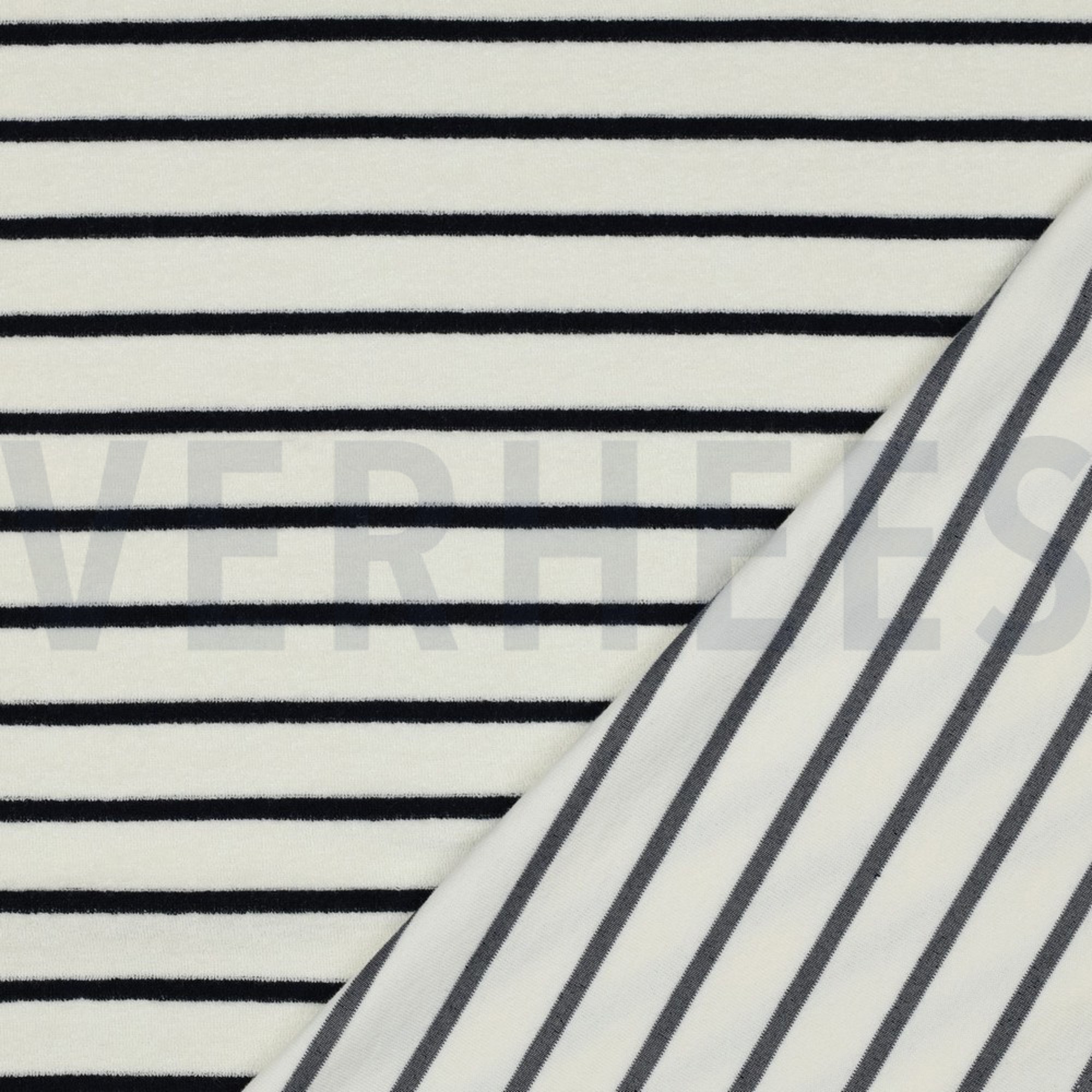 COTTON TOWELLING YARN DYED STRIPES ECRU / DARK BLUE (high resolution) #4